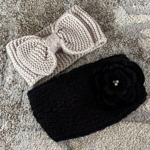 Elegant Black and Cream Knit Headbands